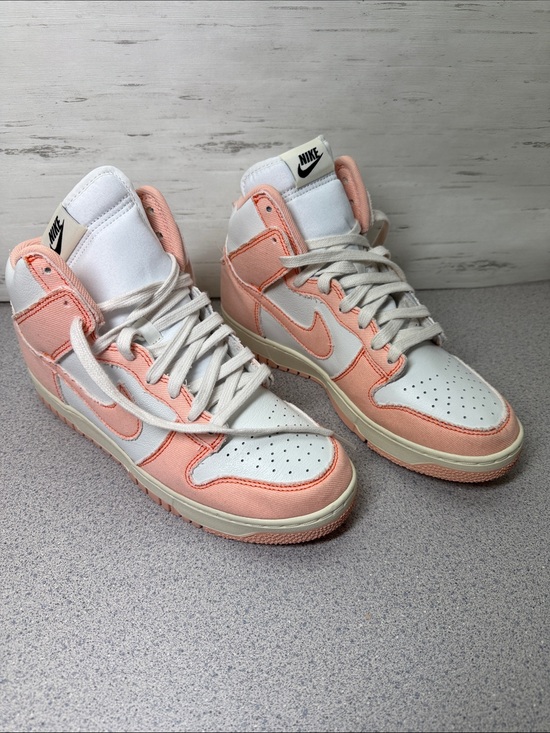 Nike Shoes - Nike Women's High-Top Sneakers in Peach and White